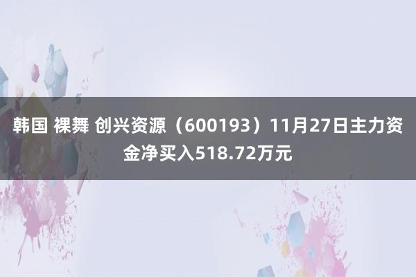 韩国 裸舞 创兴资源（600193）11月27日主力资金净买入518.72万元