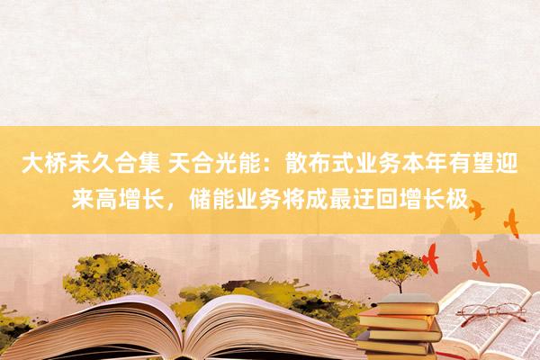 大桥未久合集 天合光能：散布式业务本年有望迎来高增长，储能业务将成最迂回增长极