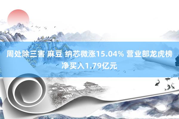 周处除三害 麻豆 纳芯微涨15.04% 营业部龙虎榜净买入1.79亿元