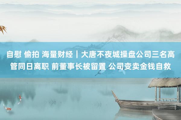 自慰 偷拍 海量财经｜大唐不夜城操盘公司三名高管同日离职 前董事长被留置 公司变卖金钱自救