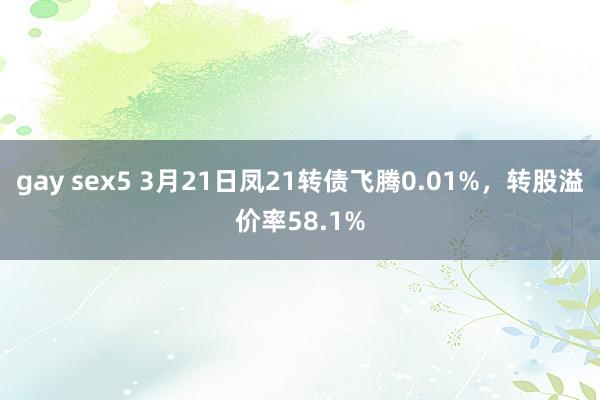 gay sex5 3月21日凤21转债飞腾0.01%，转股溢价率58.1%