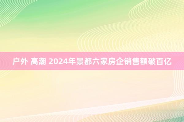 户外 高潮 2024年景都六家房企销售额破百亿