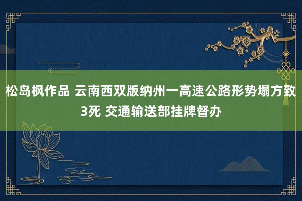 松岛枫作品 云南西双版纳州一高速公路形势塌方致3死 交通输送部挂牌督办