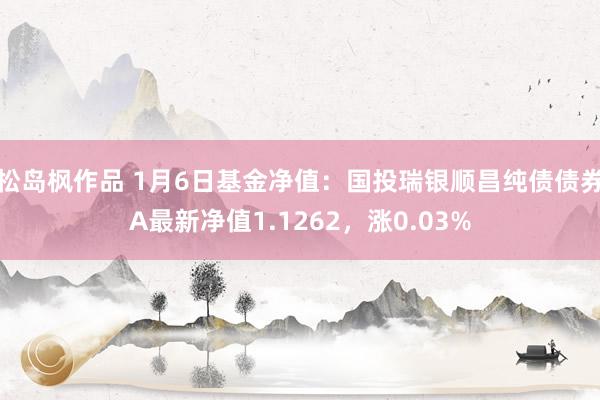 松岛枫作品 1月6日基金净值：国投瑞银顺昌纯债债券A最新净值1.1262，涨0.03%