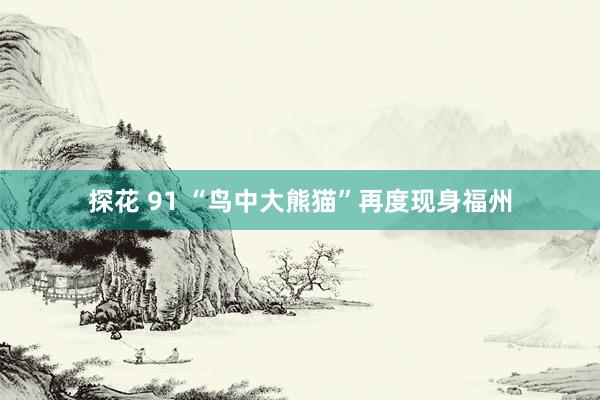 探花 91 “鸟中大熊猫”再度现身福州