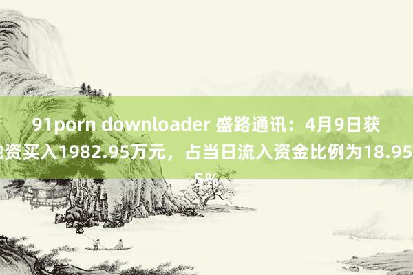 91porn downloader 盛路通讯：4月9日获融资买入1982.95万元，占当日流入资金比例为18.95%
