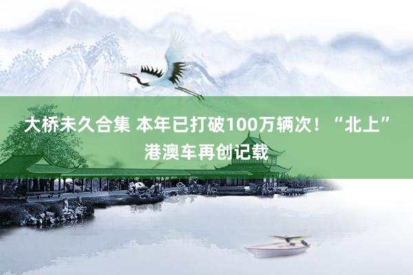 大桥未久合集 本年已打破100万辆次！“北上”港澳车再创记载