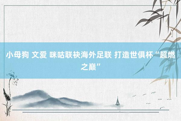 小母狗 文爱 咪咕联袂海外足联 打造世俱杯“超燃之巅”
