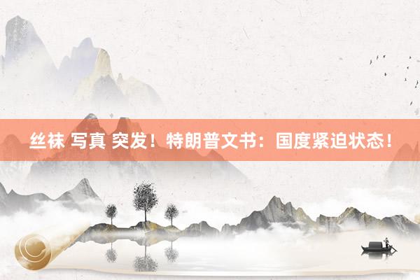 丝袜 写真 突发！特朗普文书：国度紧迫状态！
