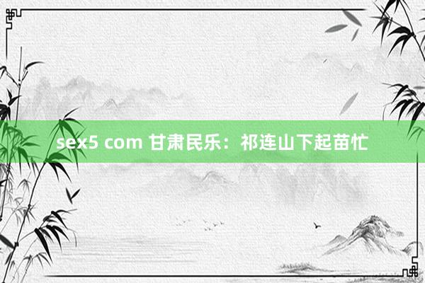 sex5 com 甘肃民乐:祁连山下起苗忙