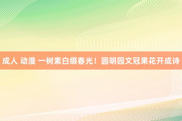 成人 动漫 一树素白缀春光！圆明园文冠果花开成诗