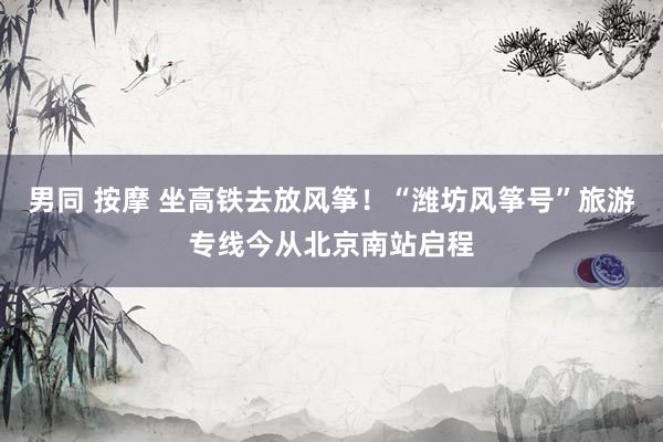 男同 按摩 坐高铁去放风筝！“潍坊风筝号”旅游专线今从北京南站启程