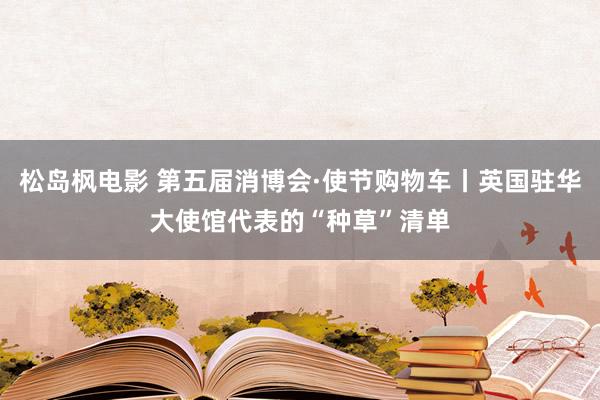 松岛枫电影 第五届消博会·使节购物车丨英国驻华大使馆代表的“种草”清单