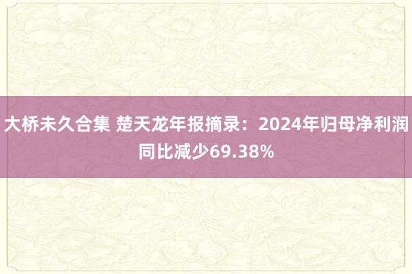 大桥未久合集 楚天龙年报摘录：2024年归母净利润同比减少69.38%