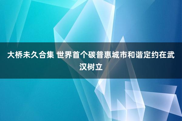 大桥未久合集 世界首个碳普惠城市和谐定约在武汉树立