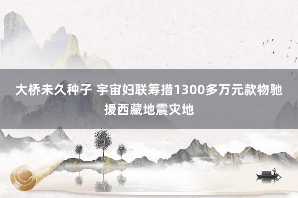 大桥未久种子 宇宙妇联筹措1300多万元款物驰援西藏地震灾地