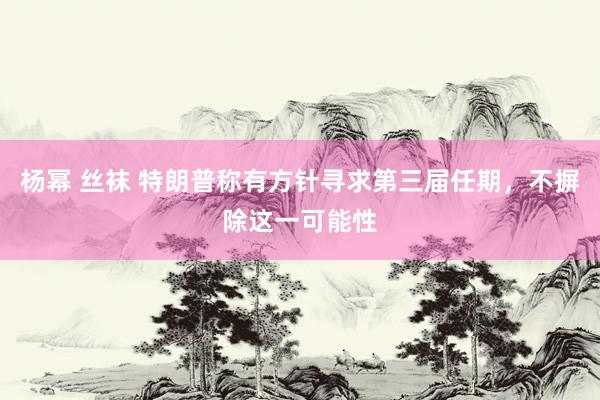 杨幂 丝袜 特朗普称有方针寻求第三届任期，不摒除这一可能性