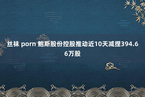 丝袜 porn 鲍斯股份控股推动近10天减捏394.66万股